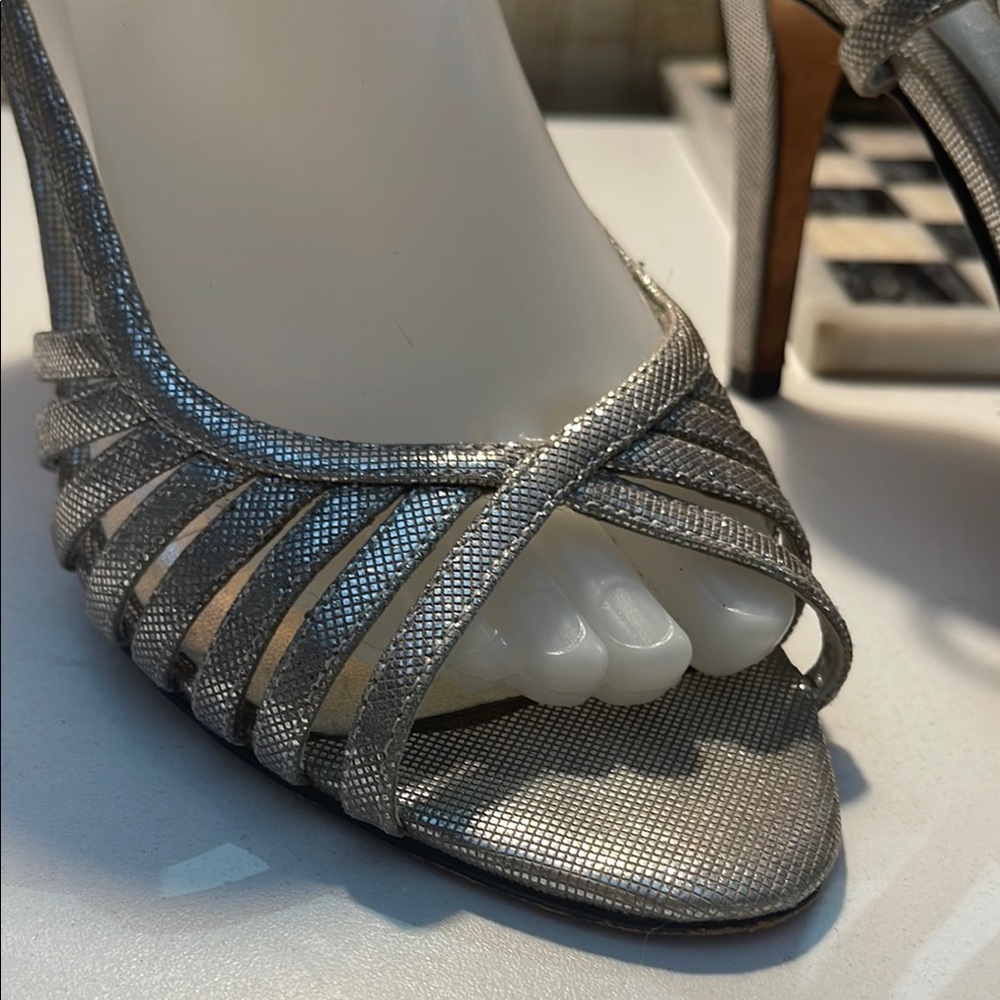 Nina Silver Heels Elegant Stiletto Sandals - Picture 3 of 12